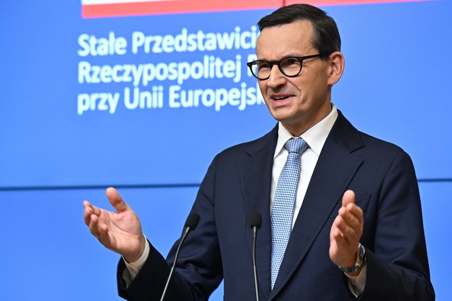 Mateusz Morawiecki w Brukseli w październiku 2023 r.