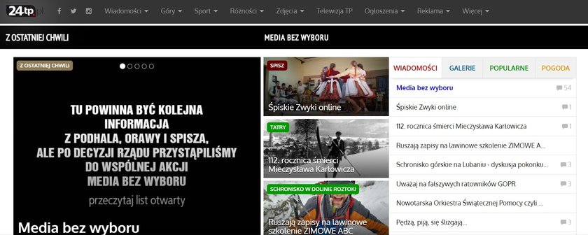 Te media przyłączyły się do akcji "Media bez wyboru"