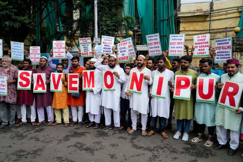 Protesti 22. jula u Kolkati, Indija, zbog napada na dve žene u Manipuru