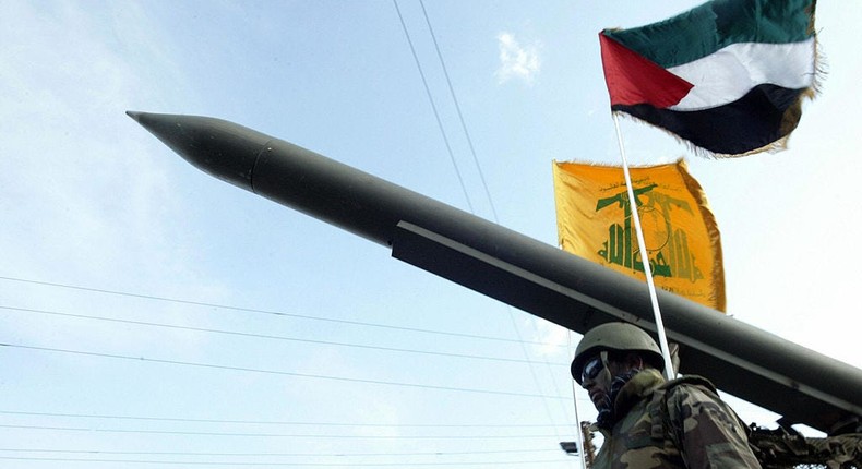 Hezbollah militants at a parade in Lebanon in 2009.MAHMOUD ZAYAT via Getty Images