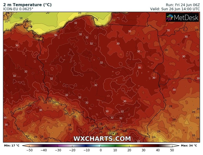 W niedzielę upał jeszcze bardziej się nasili.