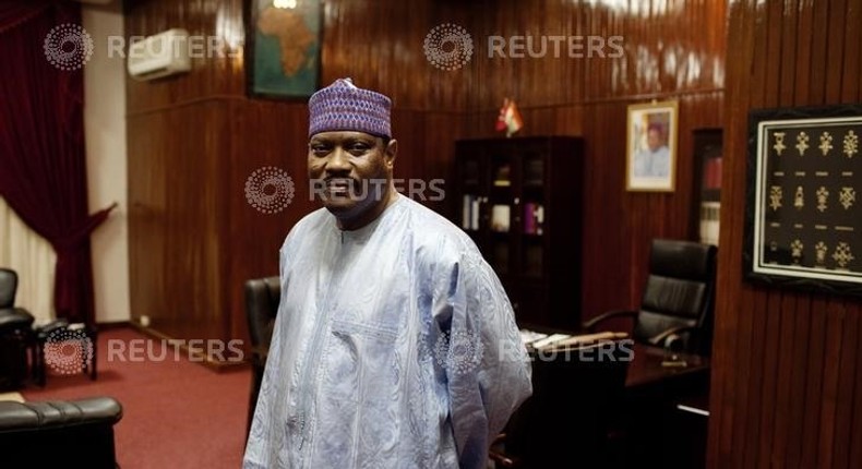 Former president of the National Assembly and former prime minister Hama Amadou poses for a picture at his office in the National Assembly in Niamey, in a file photo. REUTERS/Joe Penney