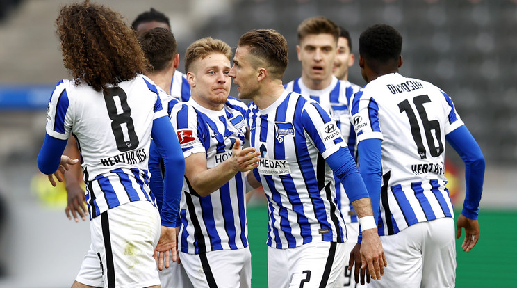 Menekül a Hertha: két meccs, négy pont, már nem állnak kieső helyen. / Fotó: EPA/Maja Hitij