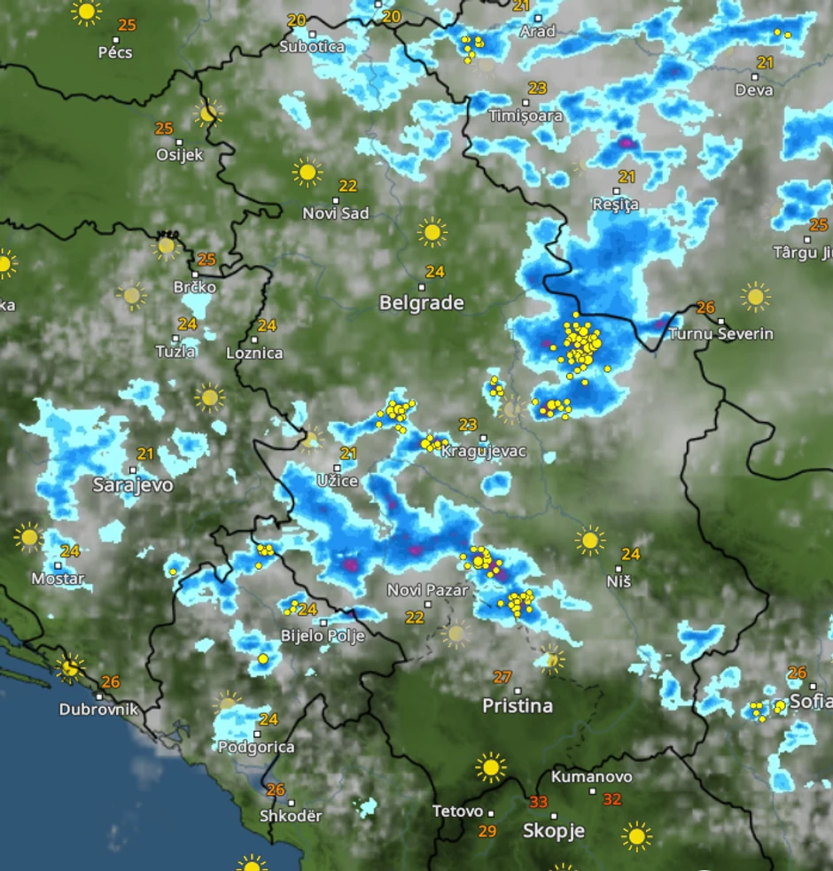 Kretanje nevremena u 17 sati