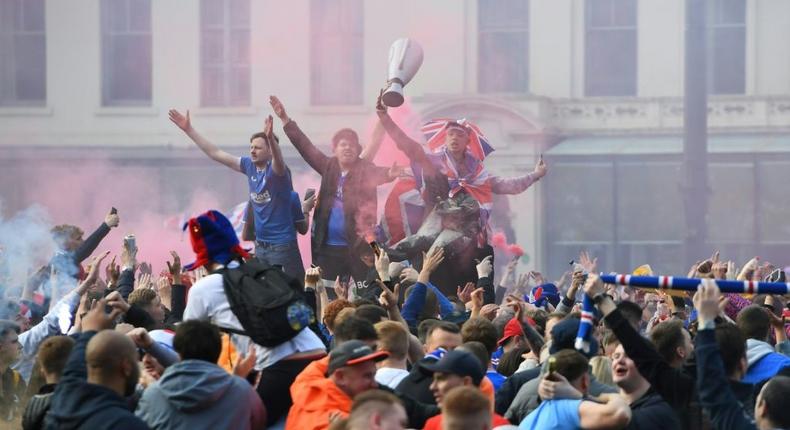Rangers have condemned the behaviour of their fans who clashed with police on Saturday in Glasgow city centre Creator: ANDY BUCHANAN