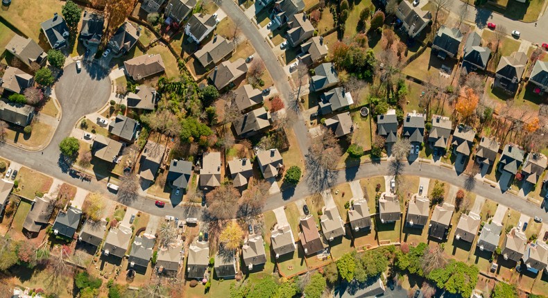 An aerial view of homes in Atlanta, Georgia.halbergman/Getty Images