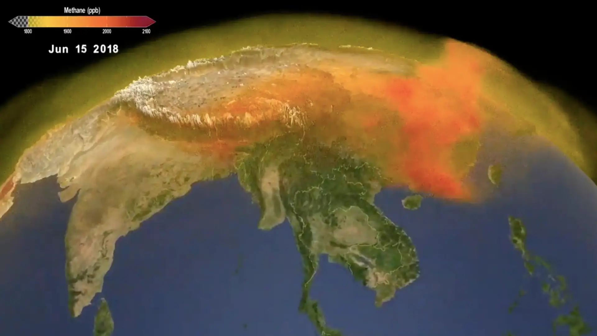Animacja NASA pokazuje źródła emisji metanu. 30 proc. pochodzi z wydobycia paliw kopalnych