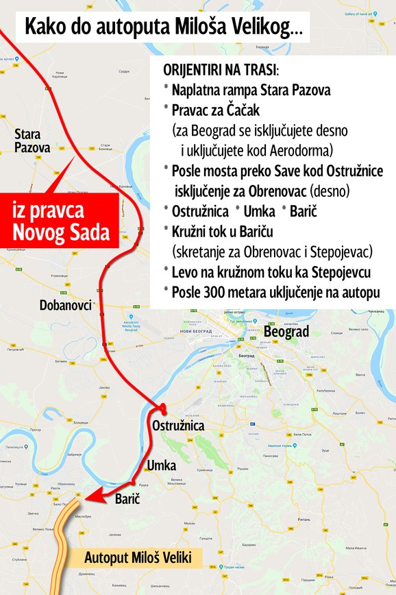 Uključenje Milošu Velikom iz pravca Novog Sada