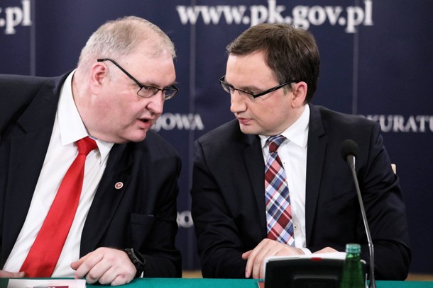 Minister sprawiedliwości Zbigniew Ziobro i ówczesny prokurator krajowy Bogdan Święczkowski