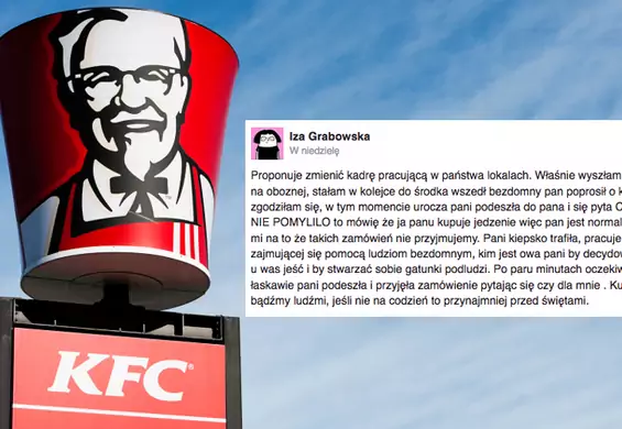 Chciała kupić bezdomnemu jedzenie w warszawskim KFC, usłyszała: "Takich zamówień nie przyjmujemy"