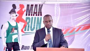 Balaam Barugahara launched on the 2024 Mak Run on Tuesday at Makerere University