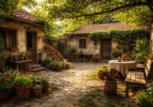 Staro dvorište - ilustracija