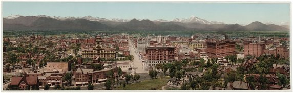 Panorama miasta Denver, Kolorado (ok. 1898 r., domena publiczna).