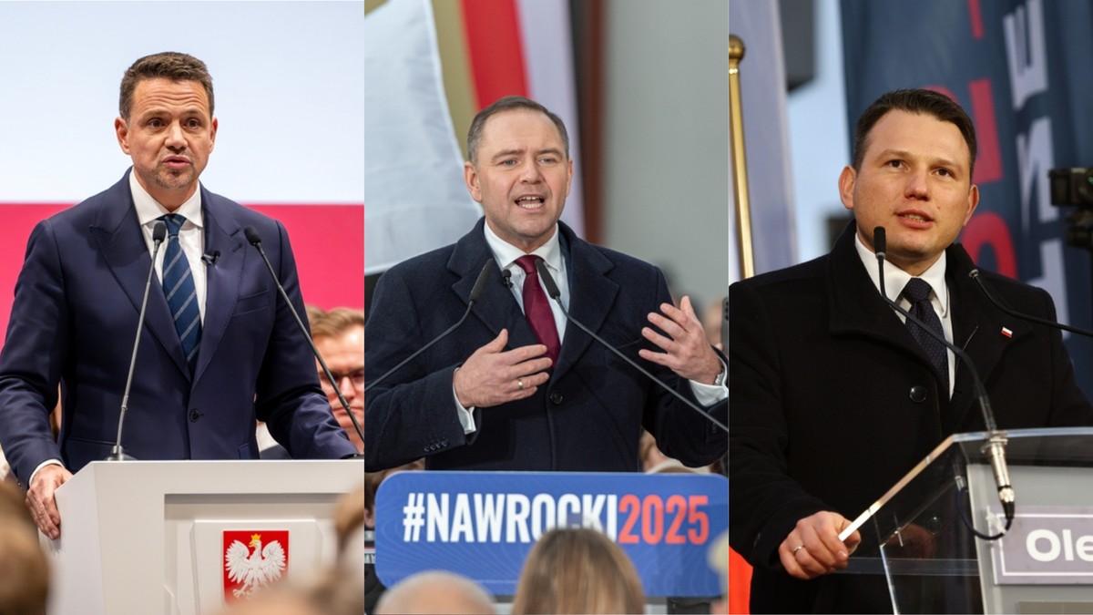 Dopłaty do kredytów i podatek katastralny. Oto, co uważają kandydaci na prezydenta [ANKIETA DGP]. Na zdjęciu Rafał Trzaskowski, Karol Nawrocki i Sławomir Mentzen