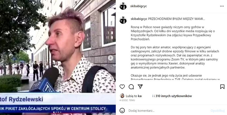 Krzysztof Skiba na Instagramie