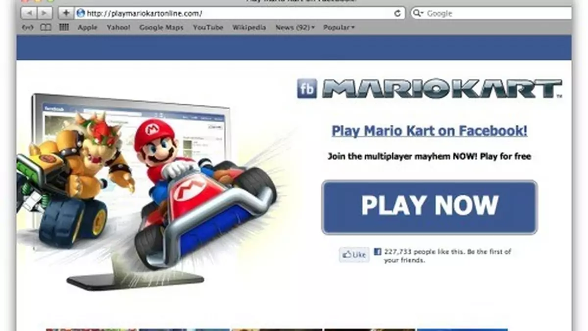 Mario Kart na Facebooku - zamiast w wyścigach, weźmiesz udział w scamie