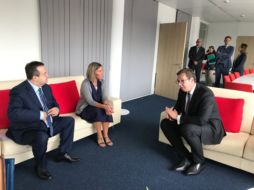 Dačić, Mogerini i Vučić