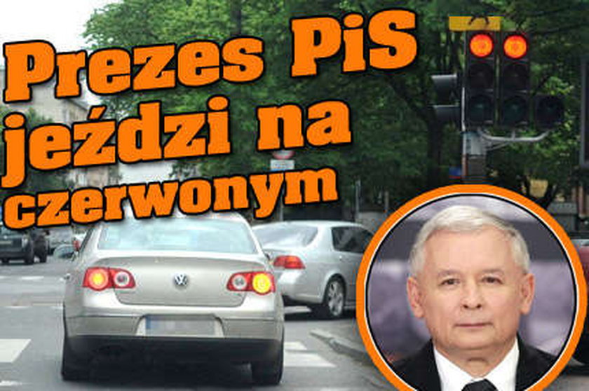 Kaczyński jedzie na czerwonym!