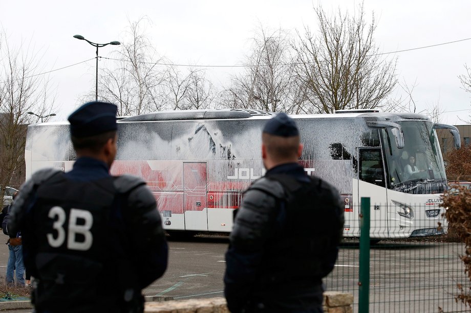 Protests at Front National rally.