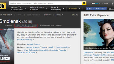 Zaskakujący gatunek "Smoleńska" w IMDb