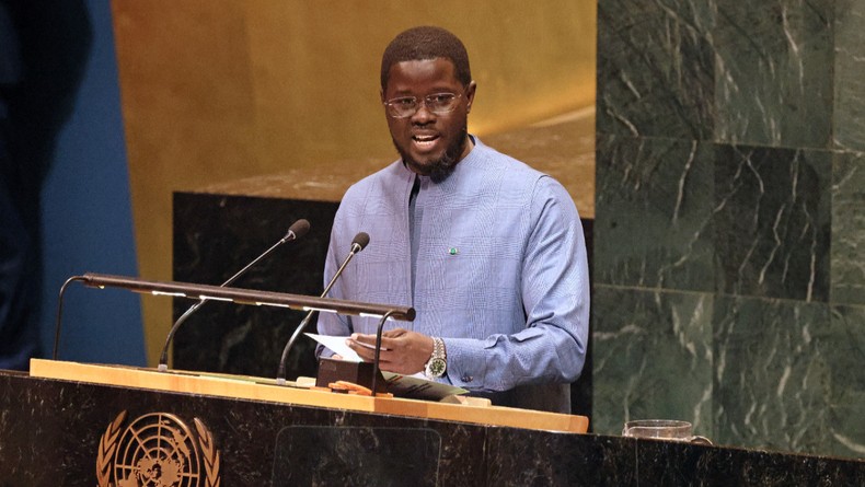 Le Président du Sénégal, Bassirou Diomaye Faye, s'exprime lors d'un Sommet des Nations Unies sur les Palestiniens.