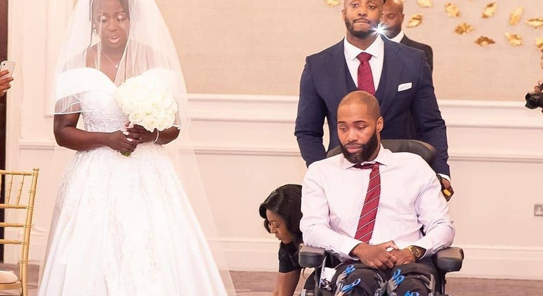 Bride insists her brother walks her down the aisle despite suffering major injuries two months to her wedding