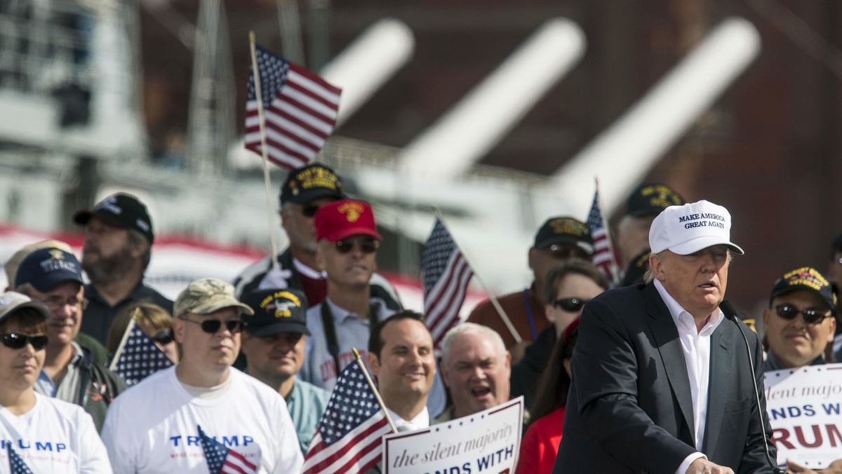 Republican presidential candidate Trump speaks during a campaign rally