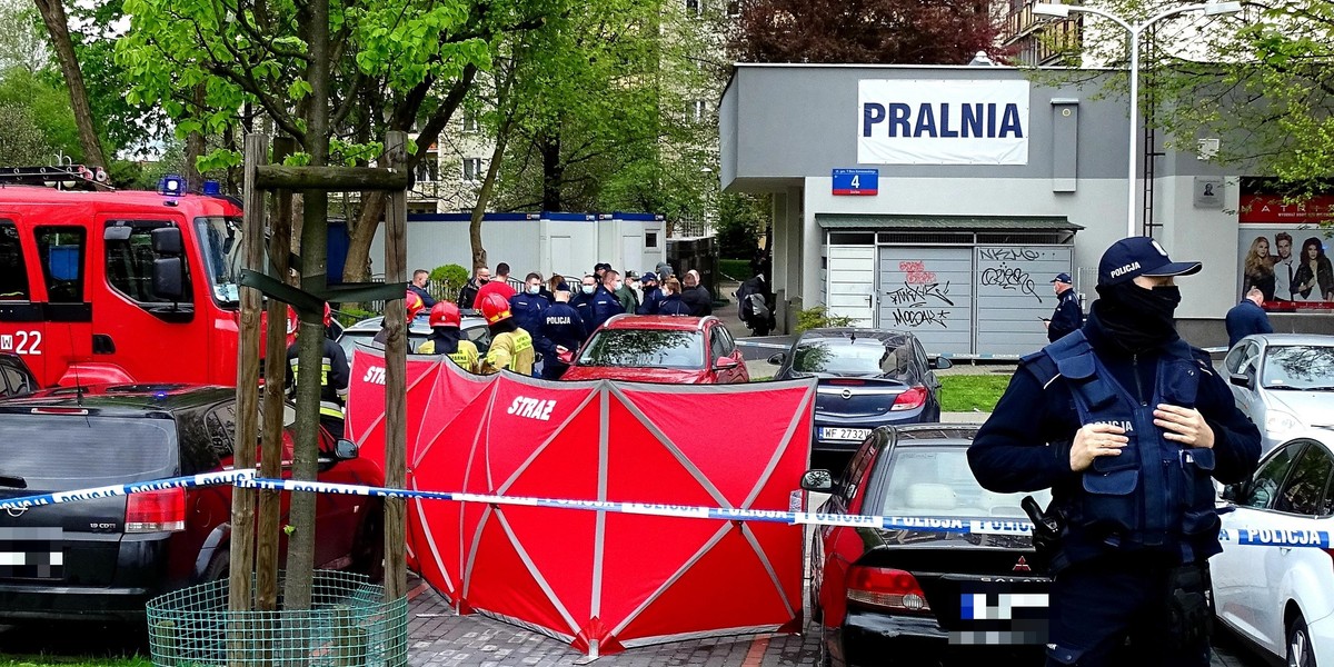 Strzały w pralni w Warszawie. Nieoficjalnie: jedna osoba nie żyje