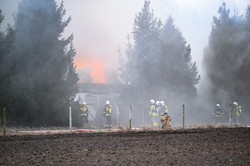 Wielki pożar na Podkarpaciu. Strażacy walczą z ogniem w trudnych warunkach