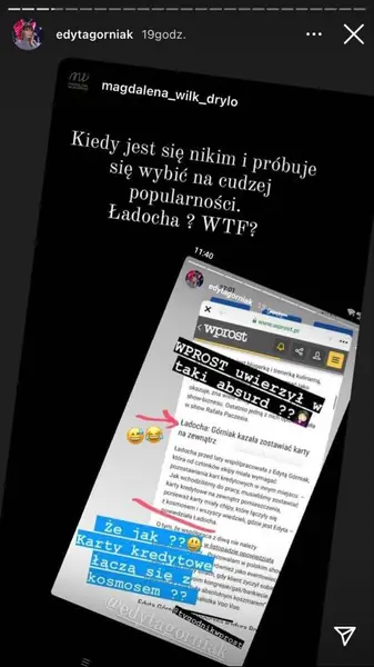 Edyta Górniak odniosła się do słów Darii Ładochy? / InstaStories Edyty Górniak