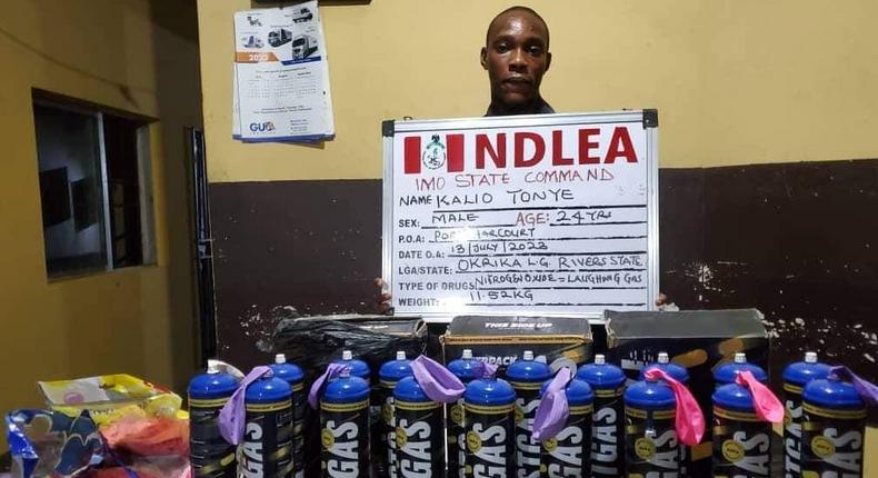 NDLEA intercepts 64,863kg ‘laughing gas’ consignments at Lagos, Imo ports. [NDLEA]