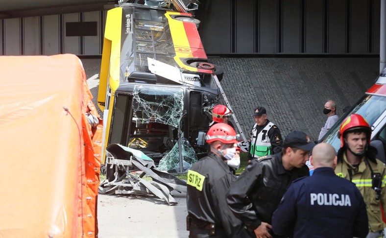 Wypadek autobusu miejskiego w Warszawie