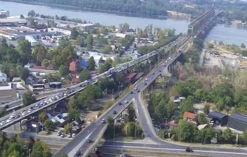 Gužva na Pančevačkom mostu