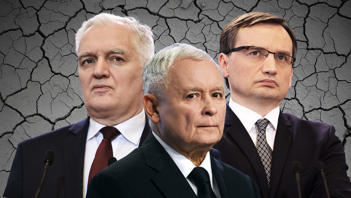 Jarosław Kaczyński, Jarosław Gowin i Zbigniew Ziobro. Stosunki w koalicji są bardzo napięte