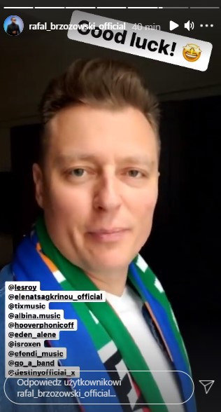Rafał Brzozowski nie traci ducha walki w konkursie Eurowizja 2021