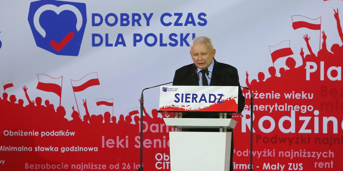 Jarosław Kaczyński na konwencji PiS w Sieradzu