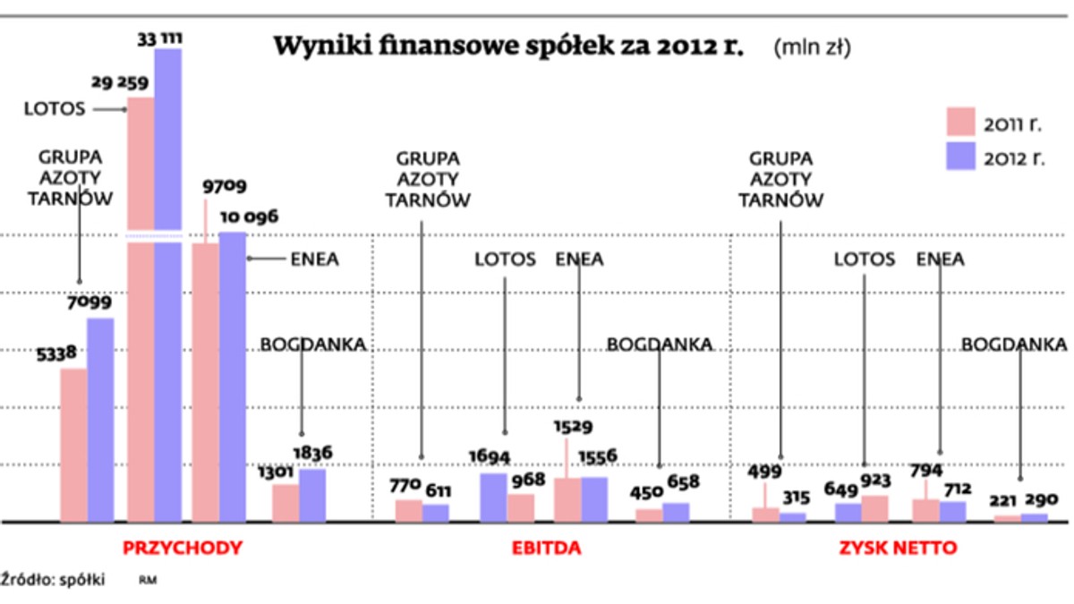 Wyniki finansowe spółek za 2012 r.