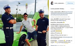 Kuba Wojewódzki pozdrawia drogówkę z Grudziądza i chwali się zdjęciem. 'Nie było za szybko bardzo'