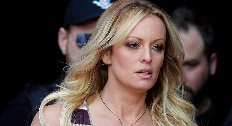 Stormy Daniels appeared at an adult entertainment fair in Berlin on October 18, 2018 — months before the hush-money scandal broke. Markus Schreiber/AP