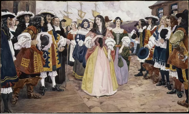 &quot;The Arrival of the French Girls at Quebec, 1667 - CW Jefferys&quot; 