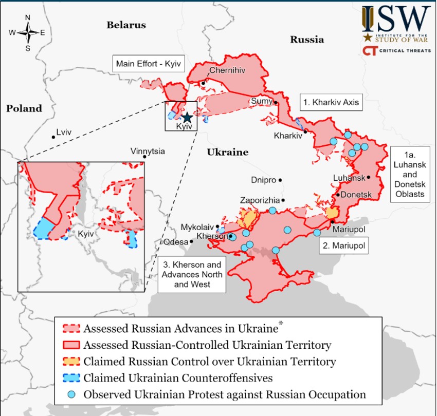 Mapa Ukrajina 25 mart 2022.