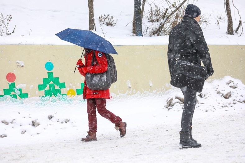 Opady śniegu w Warszawie