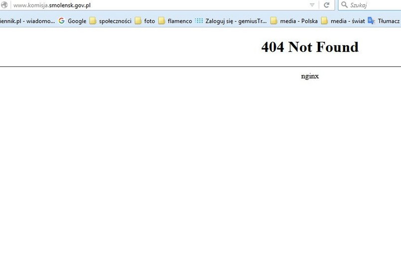 Błąd 404 na stronie fakty.smolensk.gov.pl