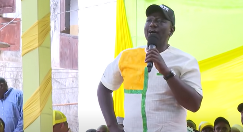 Deputy President William Ruto speaking during a political rally in Lamu County 