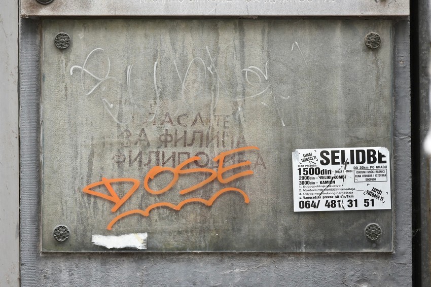 "Glasajte za Filipa Filipovića": Prvi grafit u Beogradu