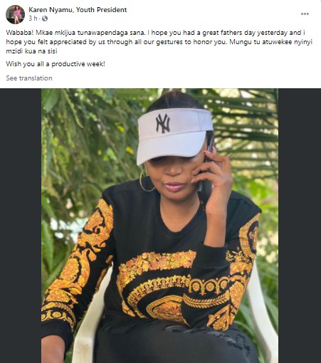 Fans react to Karen Nyamu's cryptic message hours after Father’s Day