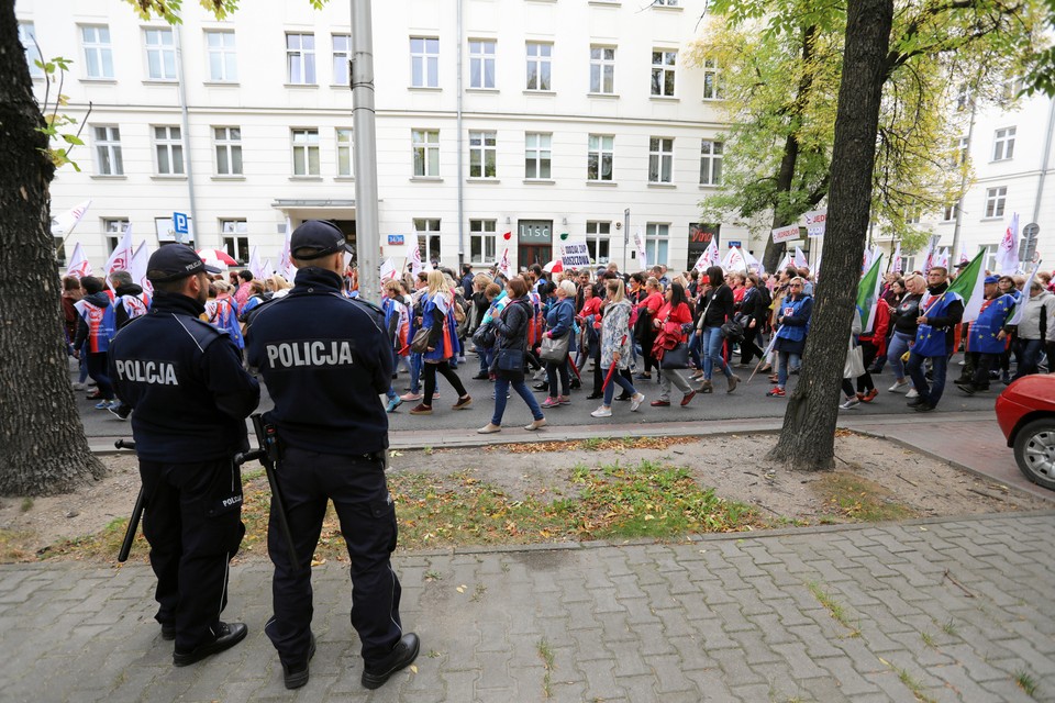 Protest nauczycieli w Warszawie