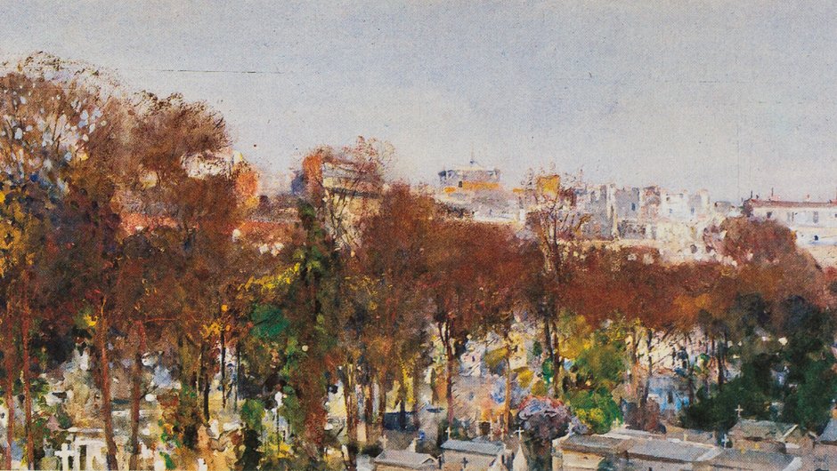 Julian Fałat, "Cmentarz Montmartre w Paryżu" (1893)