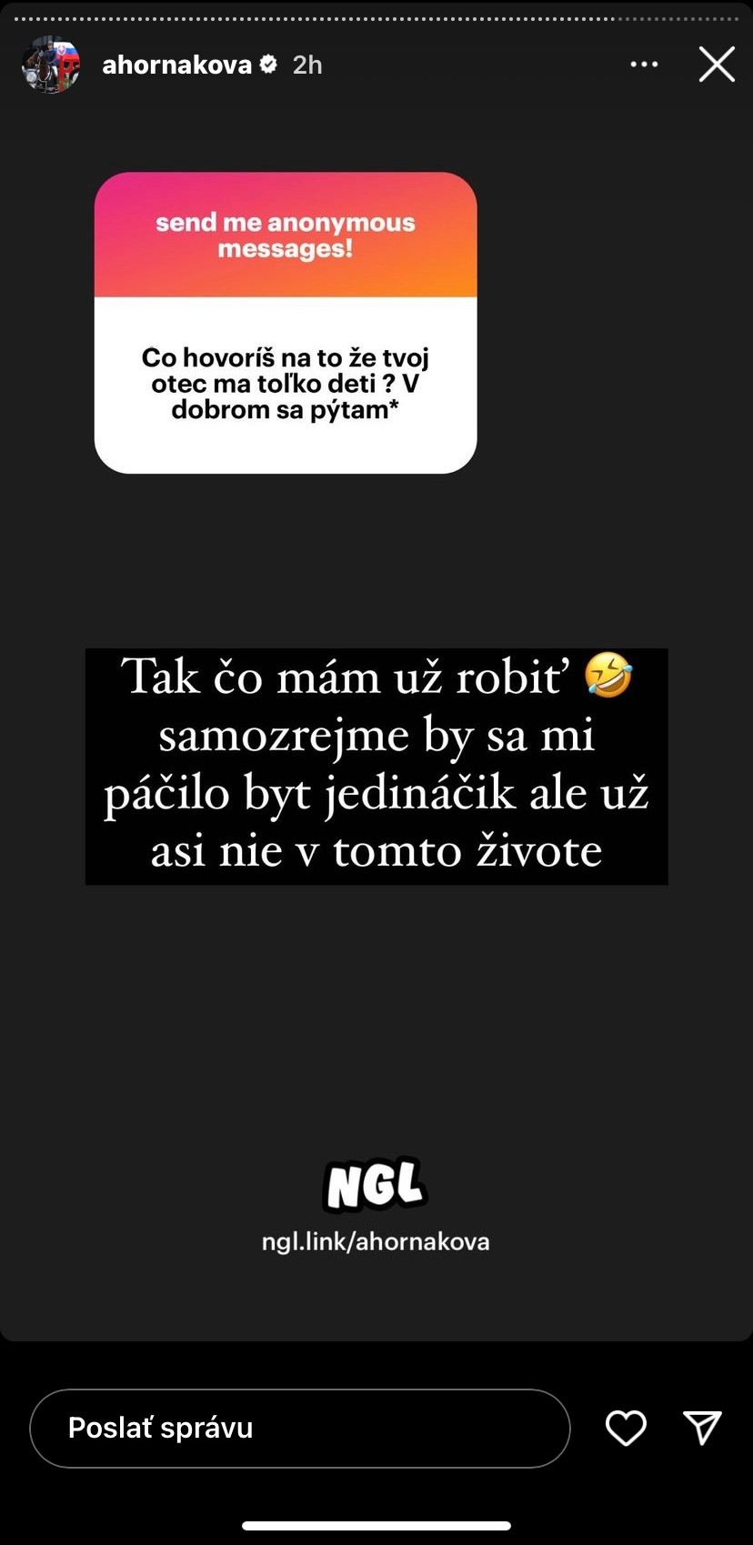 Dcéra Borisa Kollára Alexandra Horňáková odpovedala na zvedavé otázky fanúšikov.
