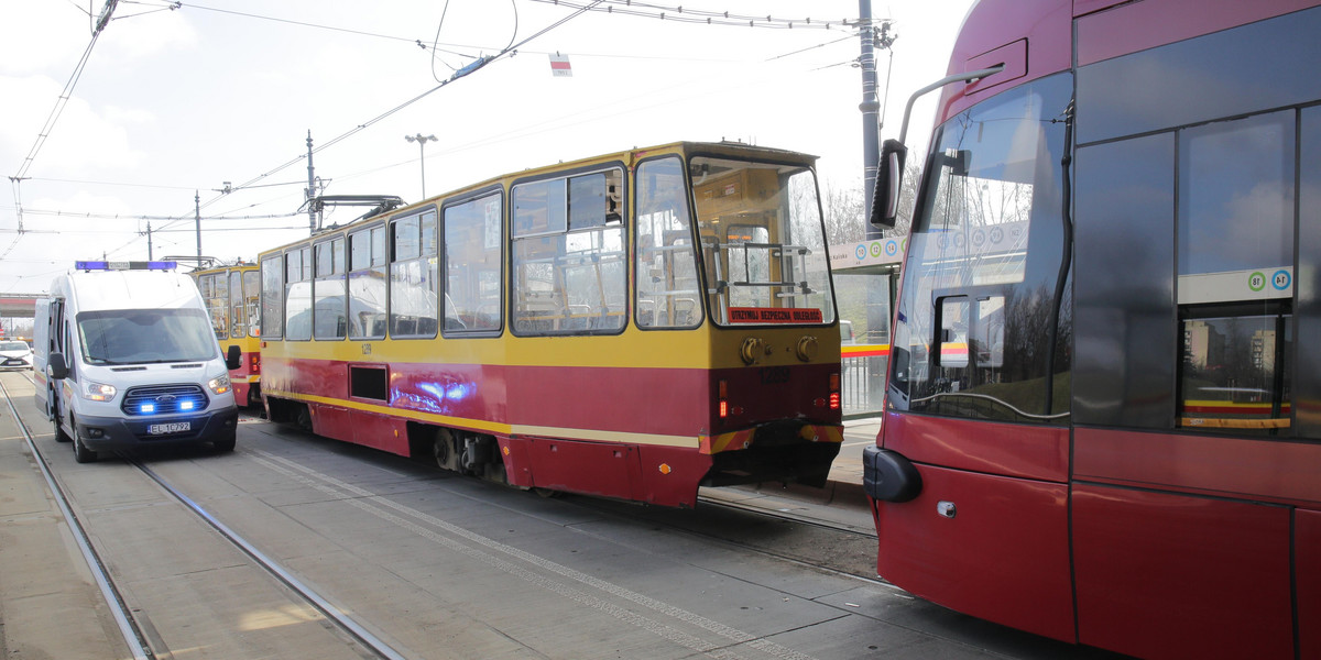 Kolizja tramwajowa przy dworcu Łódź Kaliska